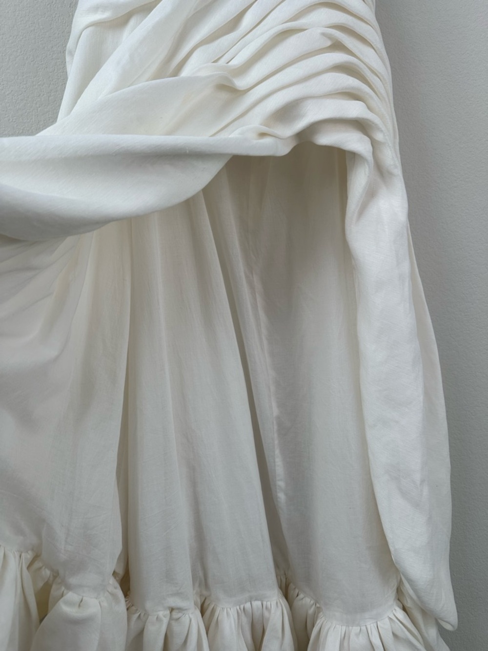 AJE Mika Draped Split White Midi Dress SZ US 4, AU 8 - Picture 7 of 11